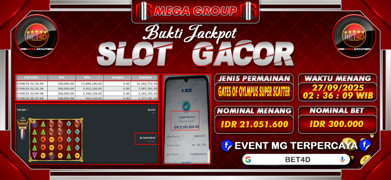 Bukti JP situs Bet4D hari Sabtu, 27 September 2025