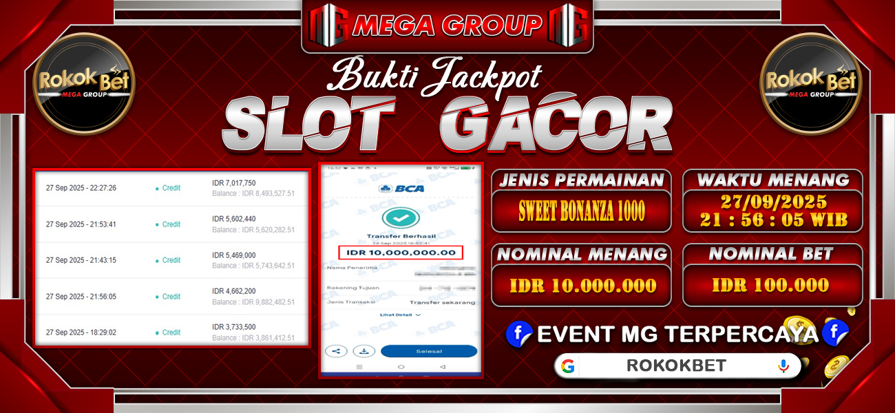 Bukti JP situs Rokokbet hari Minggu, 28 September 2025