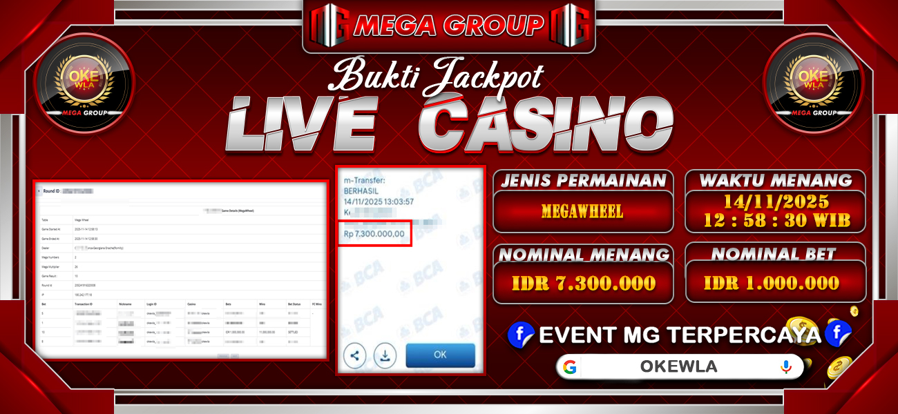 Bukti JP situs Okewla hari Minggu, 16 November 2025