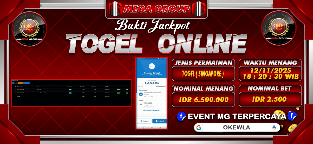 Bukti JP situs Okewla hari Rabu, 12 November 2025