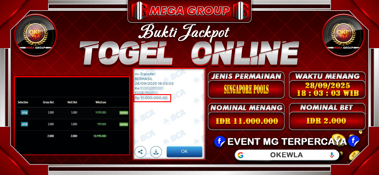 Bukti JP situs Okewla hari Minggu, 28 September 2025