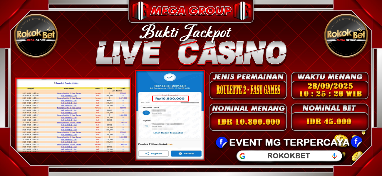 Bukti JP situs Rokokbet hari Minggu, 28 September 2025